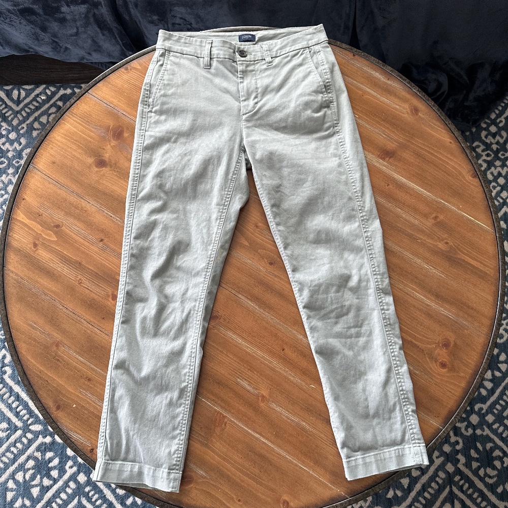 J. Crew Straight Leg Pants in Light Sage
